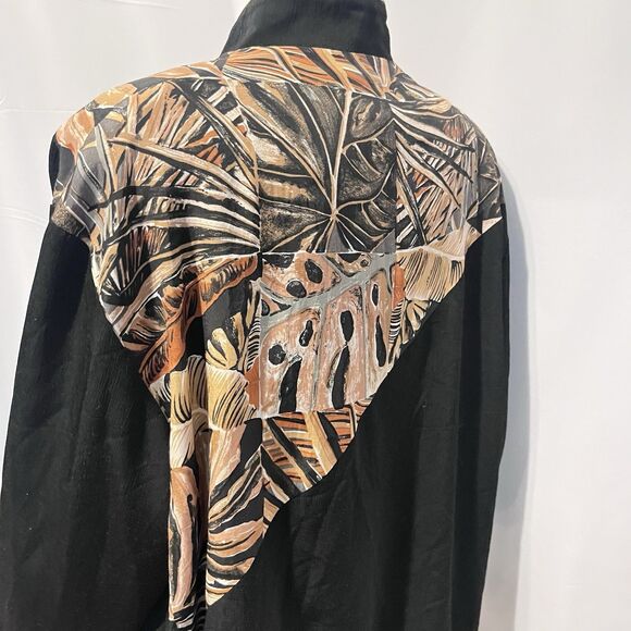 80’s Workout Mom Vintage Nancy Bolen Embroidered Track Jacket Plant Print Sz 14 - Picture 6 of 16